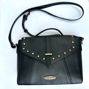 Harley-Davidson Midnight Rider Shoulder Bag Black Genuine Leather Crossbody HD